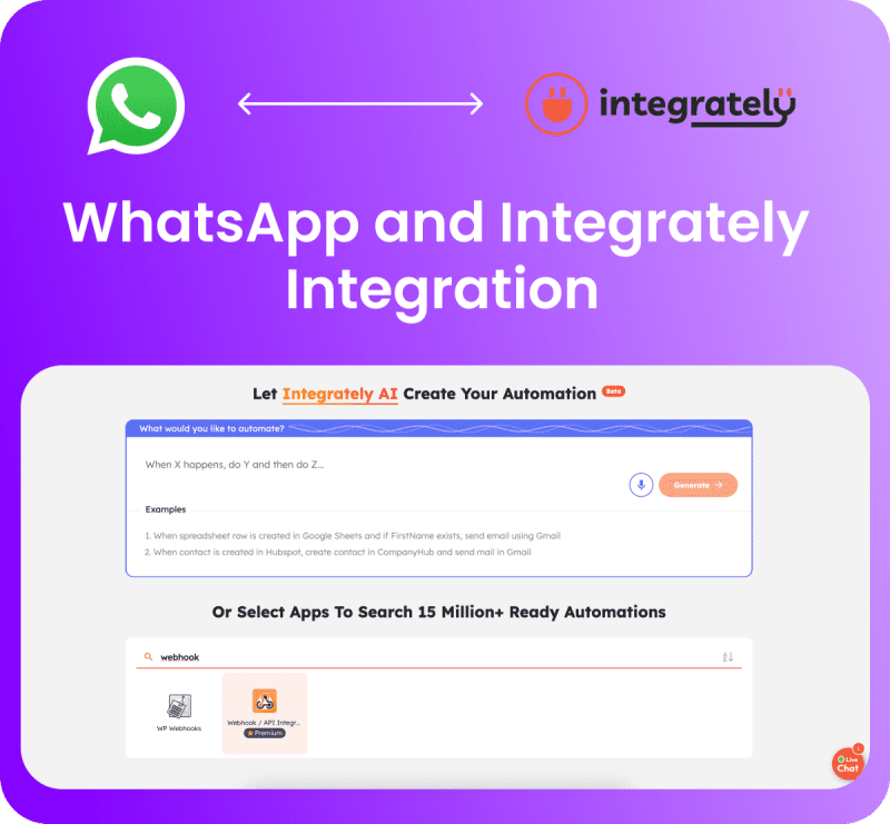 WhatsApp and Integrately integration