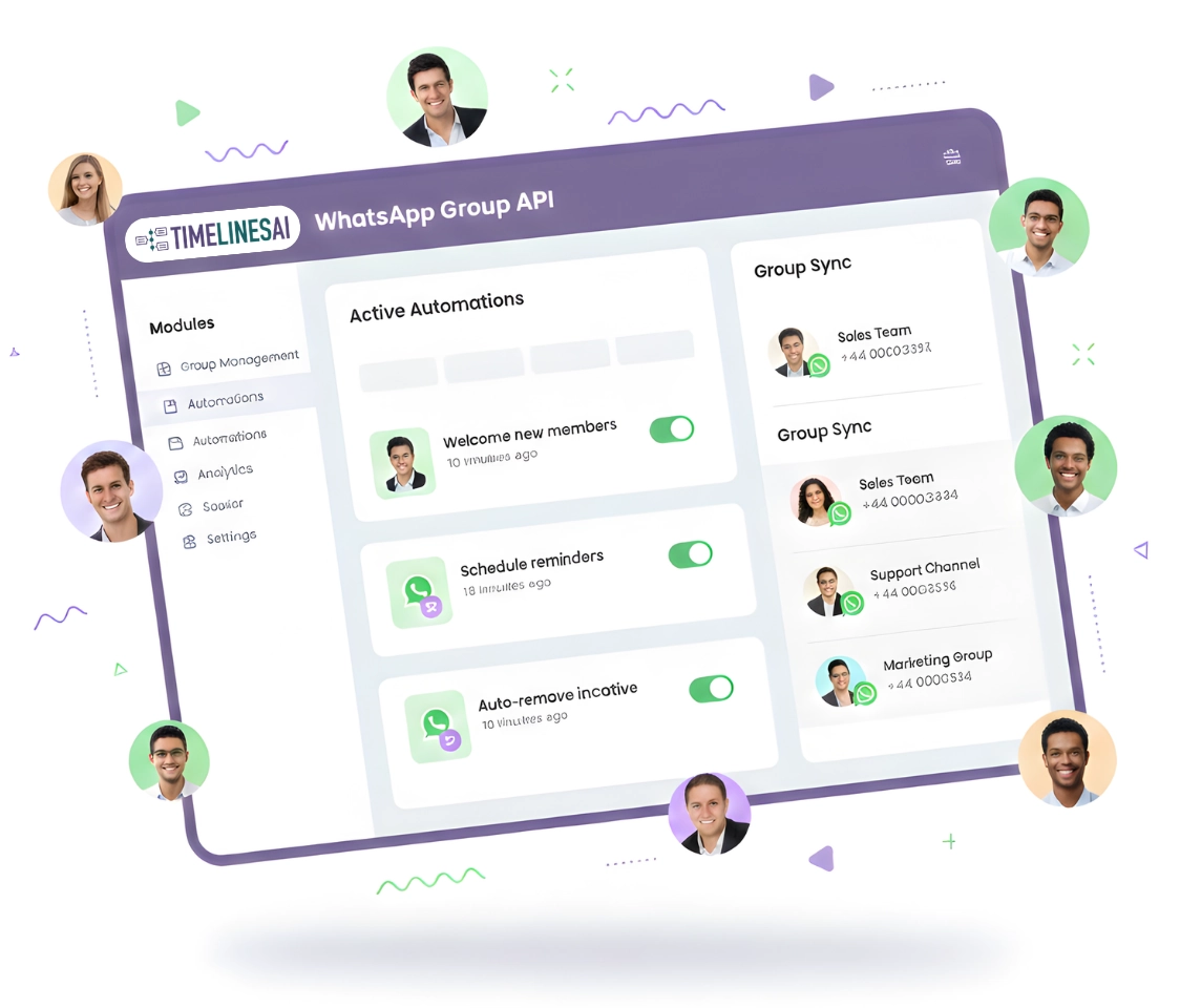 WhatsApp Group API interface for programmatic group management